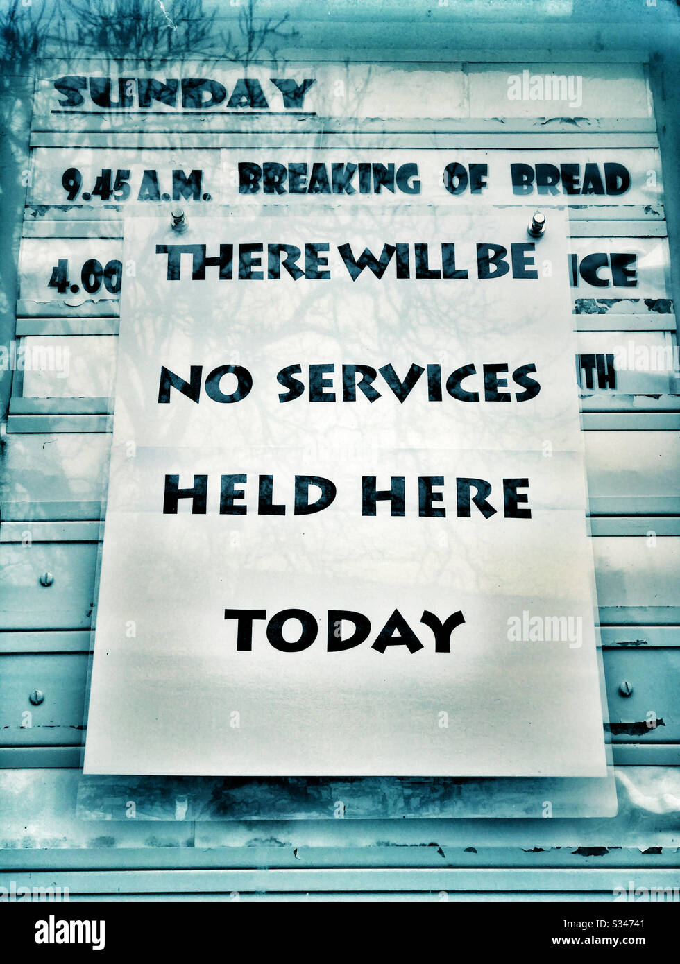 Church services cancelled amid the coronavirus pandemic 2020 - Smartphone Captured Stock Image