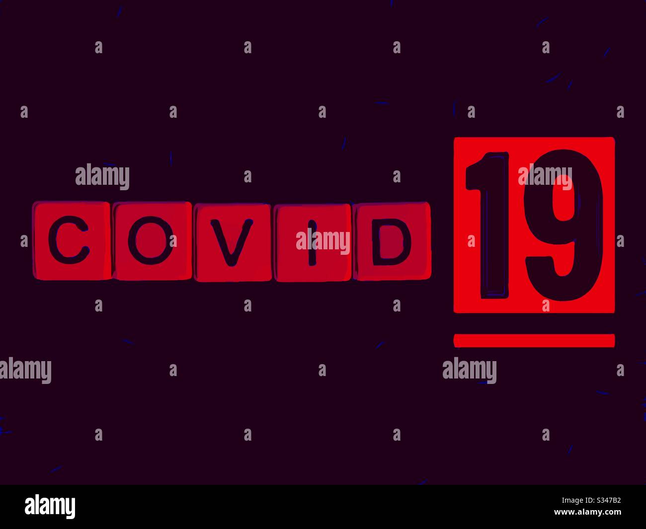 Covid 19 virus graphic created on iPhone - Smartphone Captured Stock Image