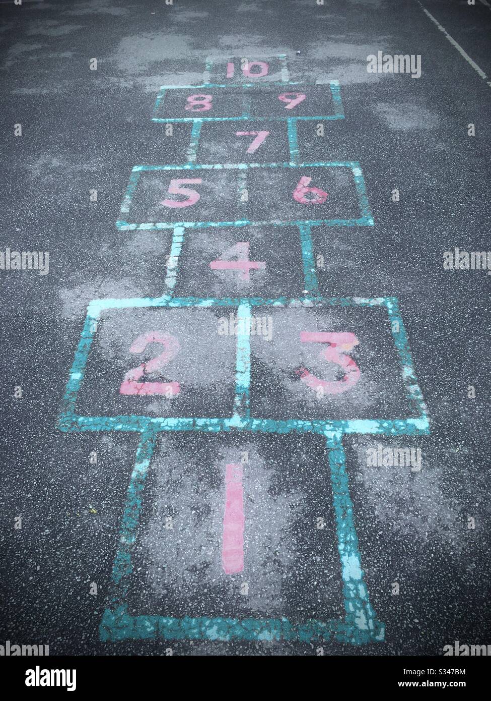 School playground hopscotch - Smartphone Captured Stock Image