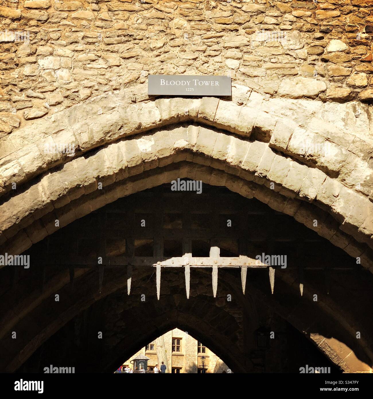 Bloody Tower within the Tower of London. Medieval castle and fortress complex within Tower Hamlets. UNESCO World Heritage Site. - Smartphone Captured Stock Image