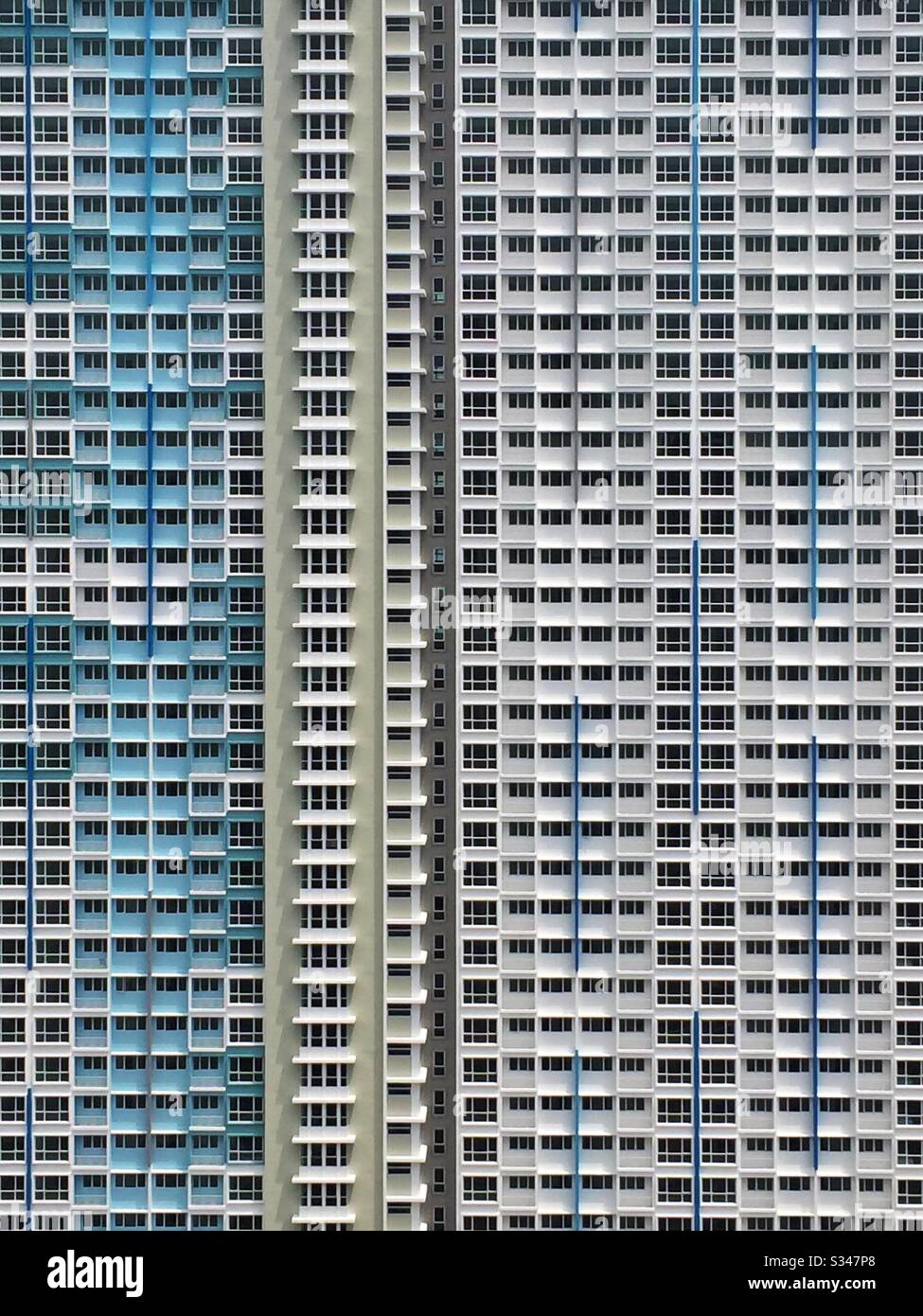 Section of a newly completed highrise residential apartment block in George Town, Penang, Malaysia - Smartphone Captured Stock Image