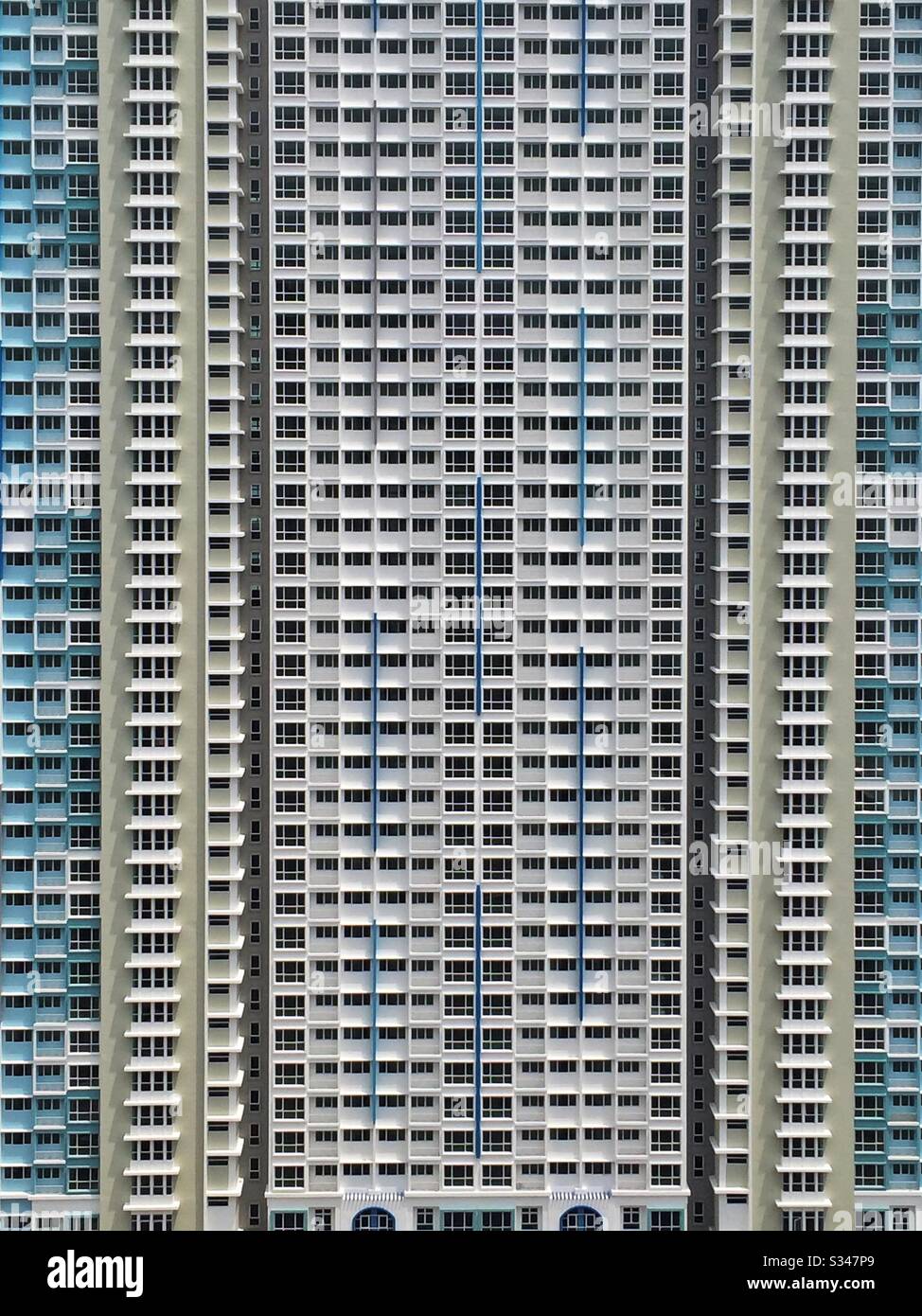 Section of a newly completed highrise residential apartment block in George Town, Penang, Malaysia - Smartphone Captured Stock Image