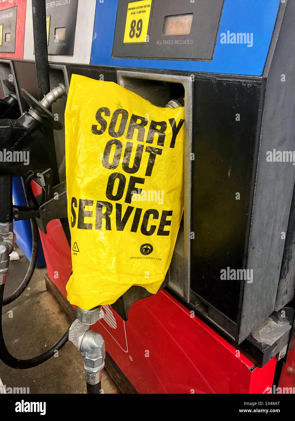 Gas station out of gas - Smartphone Captured Stock Image