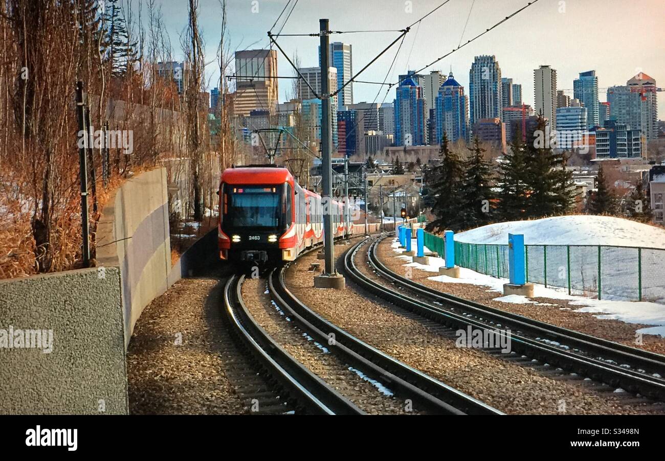 LRT, CTrain, Calgary transit, light rail transit, downtown Calgary
