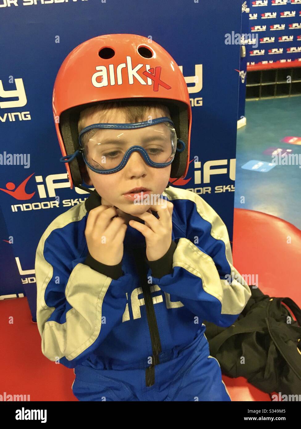 Boy with helmet on - Smartphone Captured Stock Image