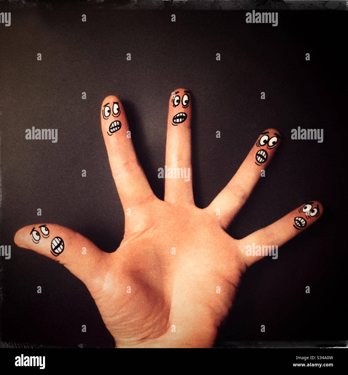 Social distancing digits Stock Photo