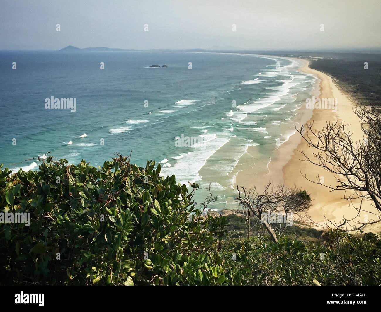 South Smoky Beach from Smoky Cape, Hat Head National Park, NSW, Australia - Smartphone Captured Stock Image