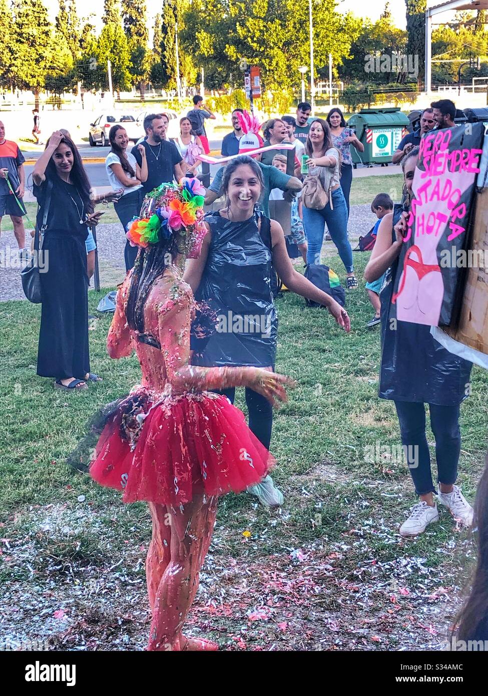 Graduation traditions in Córdoba, Argentina. - Smartphone Captured Stock Image