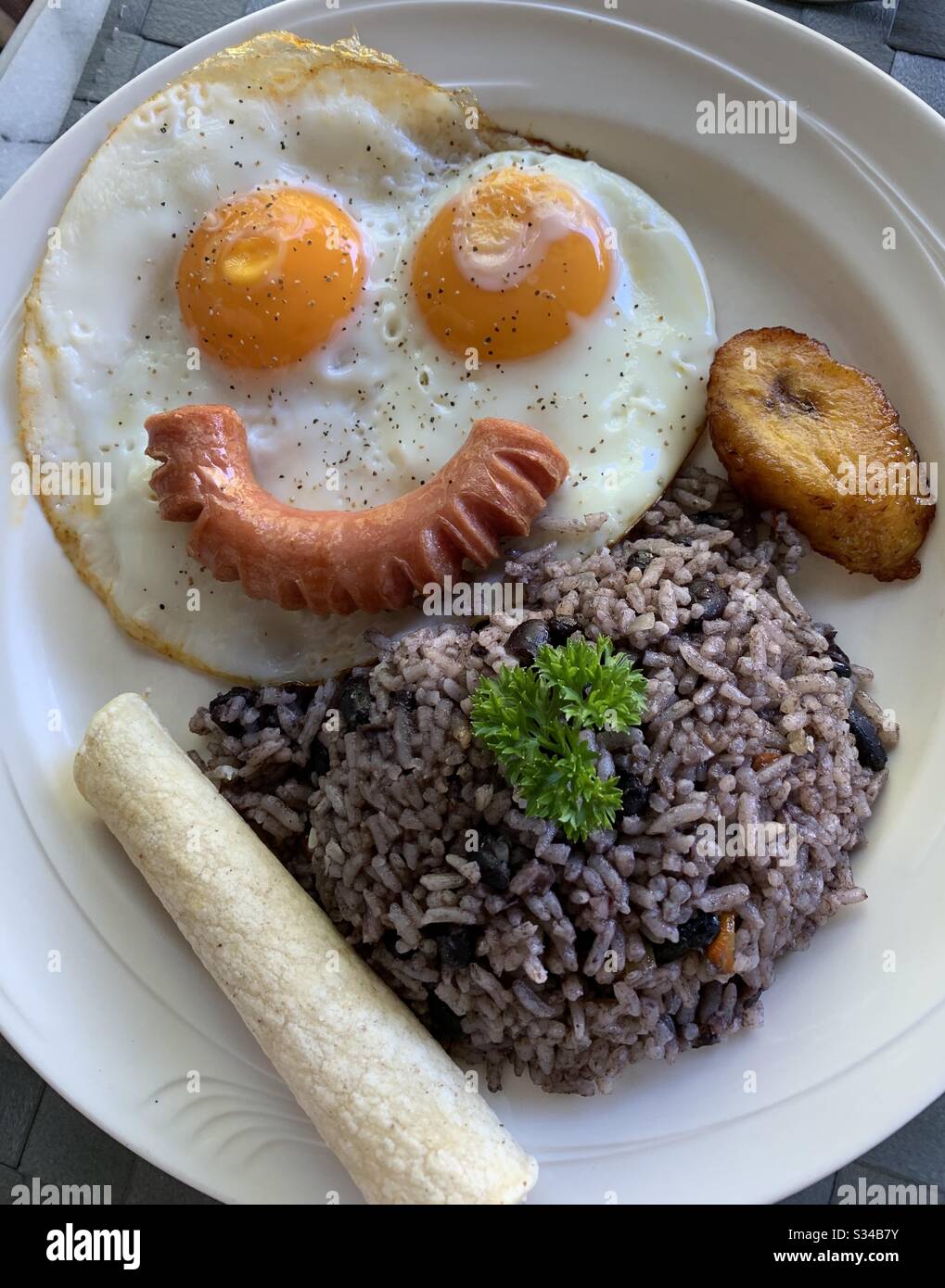 Traditional Costa Rican breakfast Stock Photo Alamy
