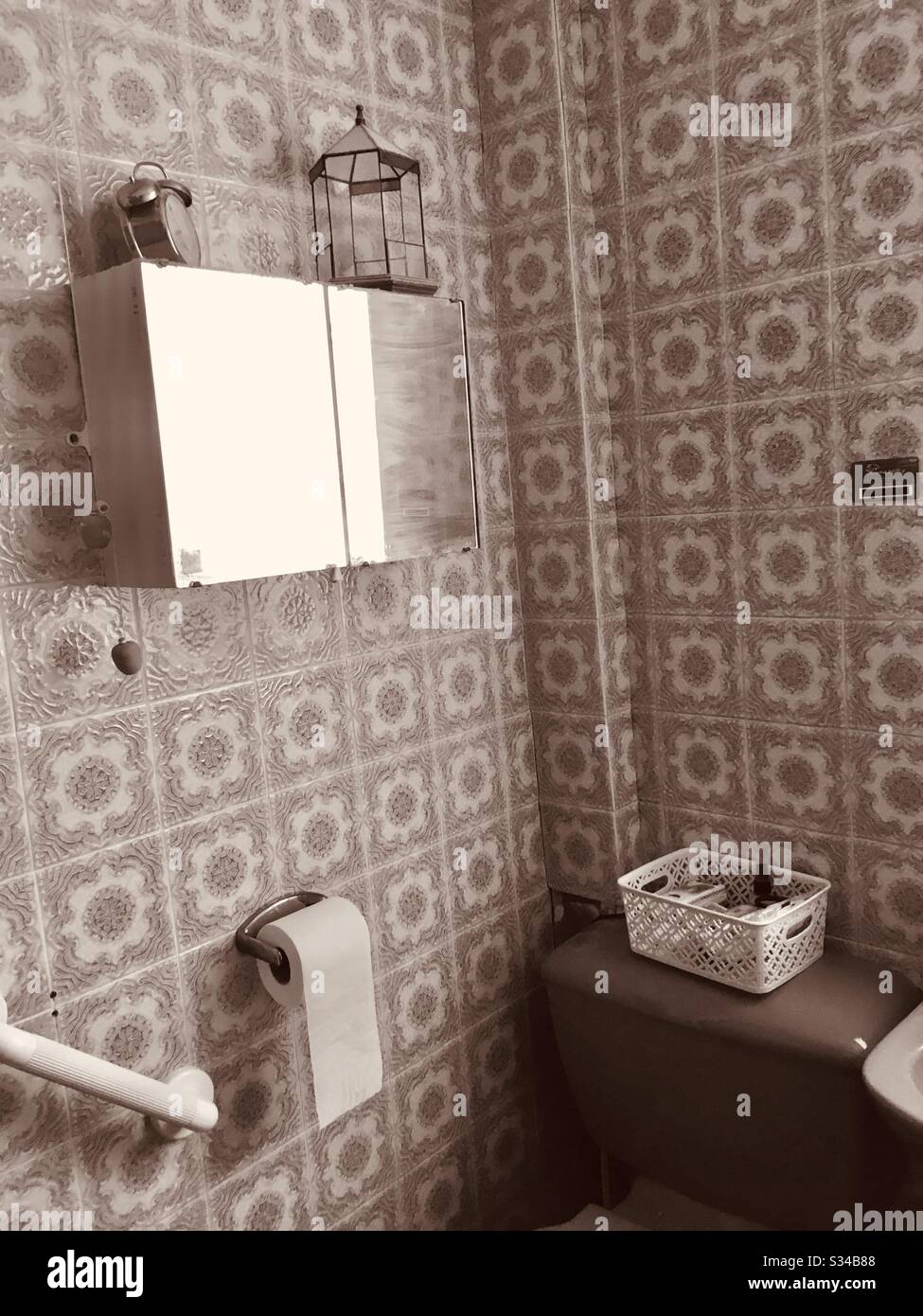 1960 bathroom - Smartphone Captured Stock Image