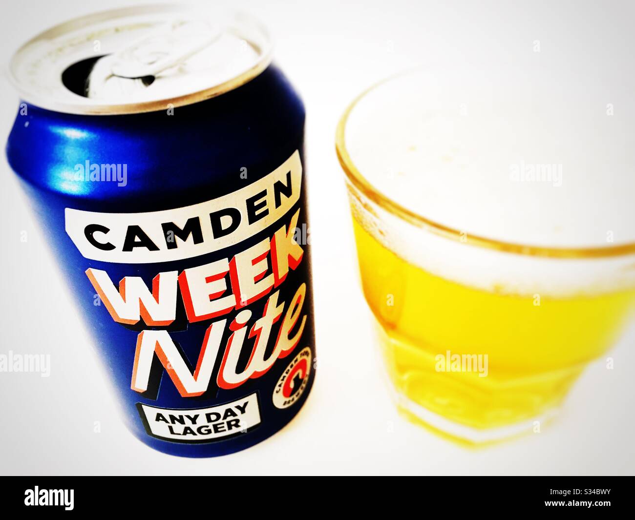 Camden Brewery Week Nite any day lager - Smartphone Captured Stock Image