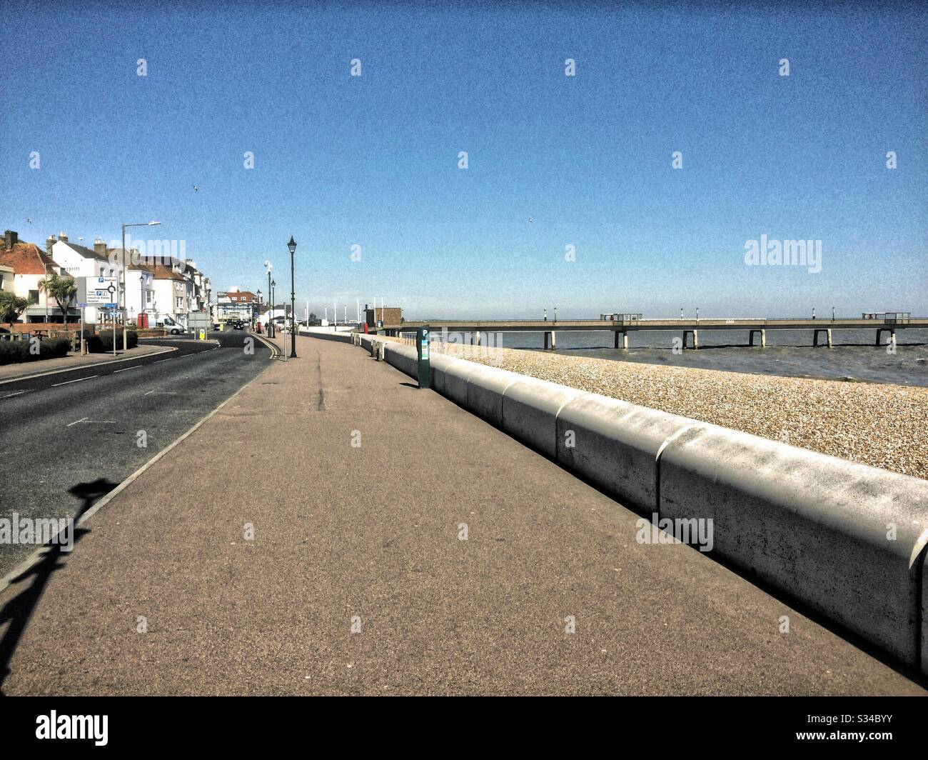 Deal Seafront almost deserted due to the Coronavirus - Smartphone Captured Stock Image