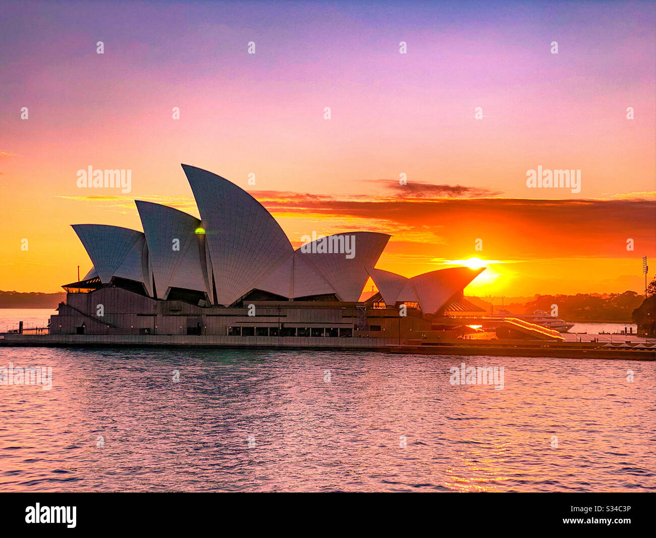 Sydney opera house at sunset - Smartphone Captured Stock Image
