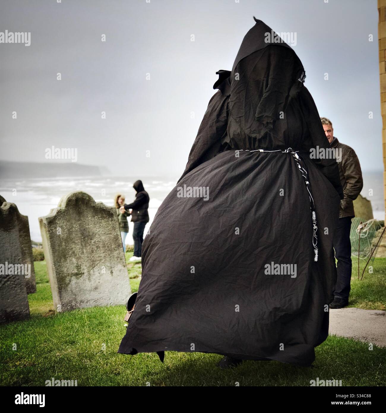 Person in a creative costume during a cosplay event. Whitby Goth Weekend. - Smartphone Captured Stock Image