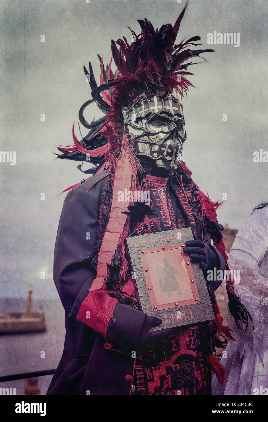 Person in a creative costume during a cosplay event. Whitby Goth Weekend. - Smartphone Captured Stock Image