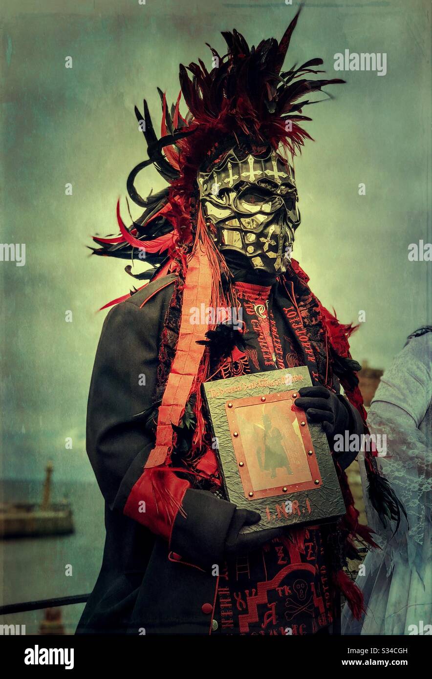Person in a creative costume during a cosplay event. Whitby Goth Weekend. - Smartphone Captured Stock Image