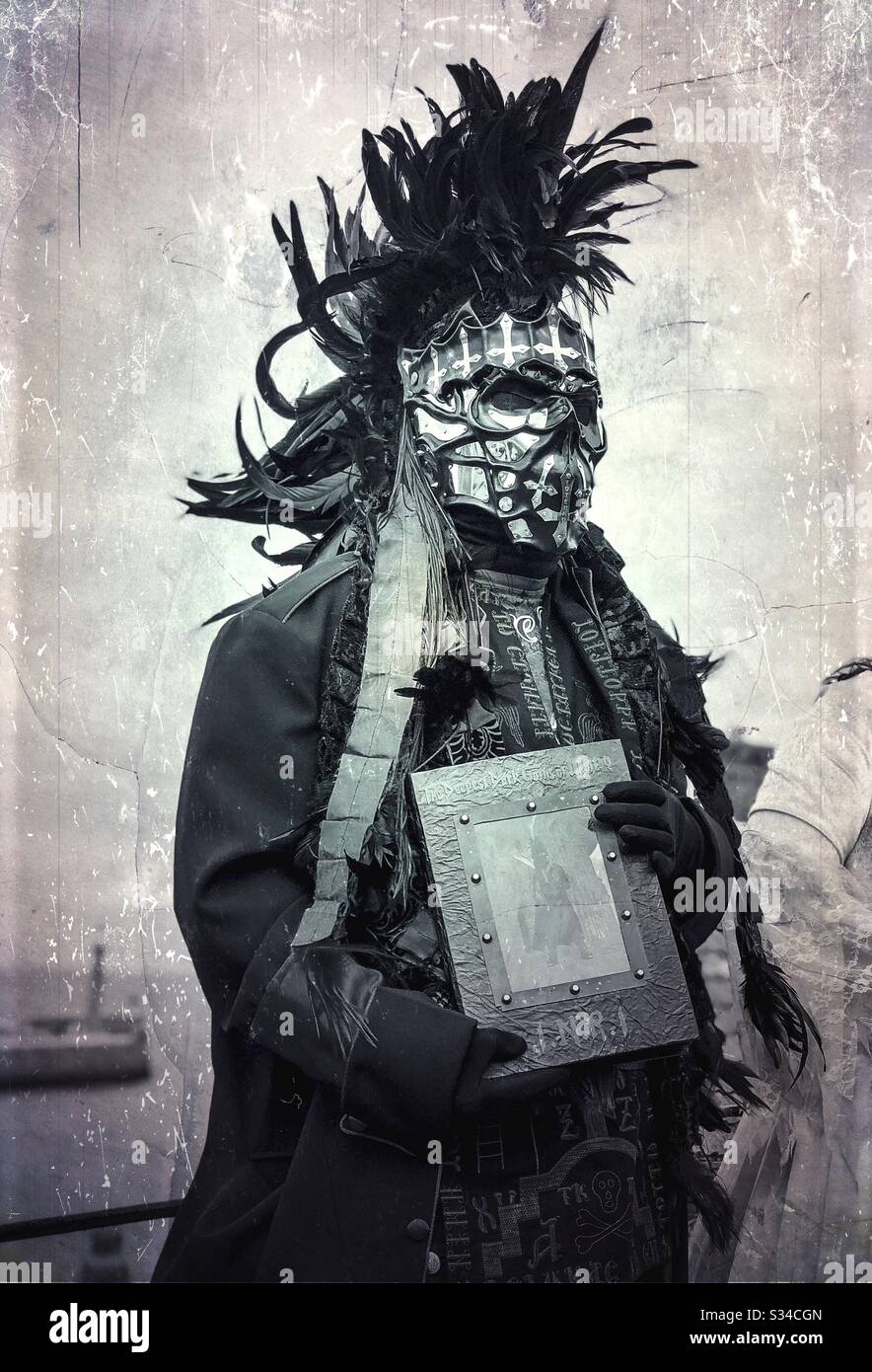 Person in a creative costume during a cosplay event. Whitby Goth Weekend. - Smartphone Captured Stock Image