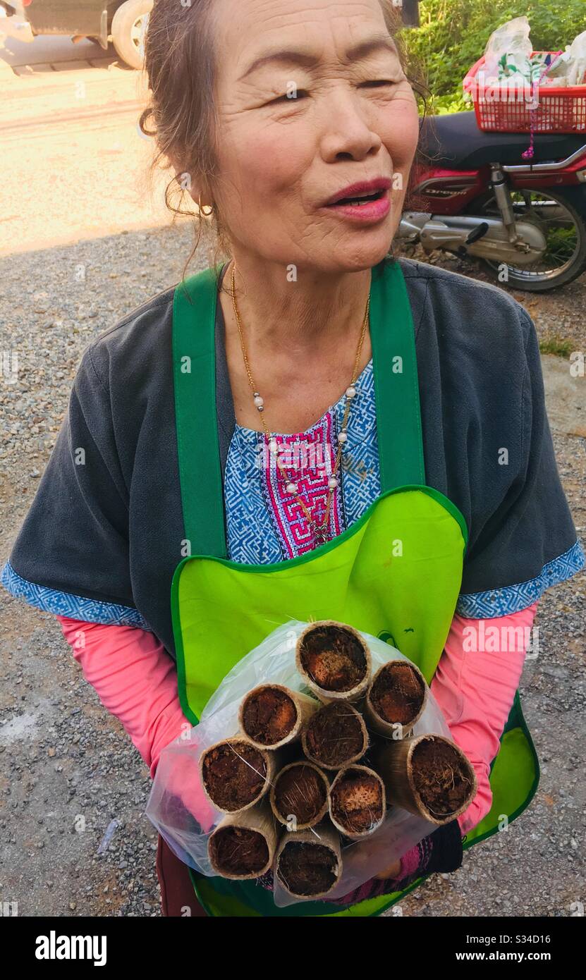 A minority woman in northern Thailand. - Smartphone Captured Stock Image