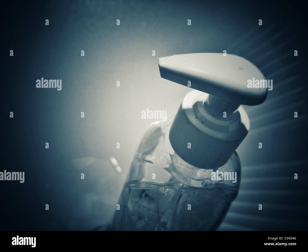 Alcohol gel sanitizer liquid cleaning hands for prevent corona virus covid-19 - Smartphone Captured Stock Image