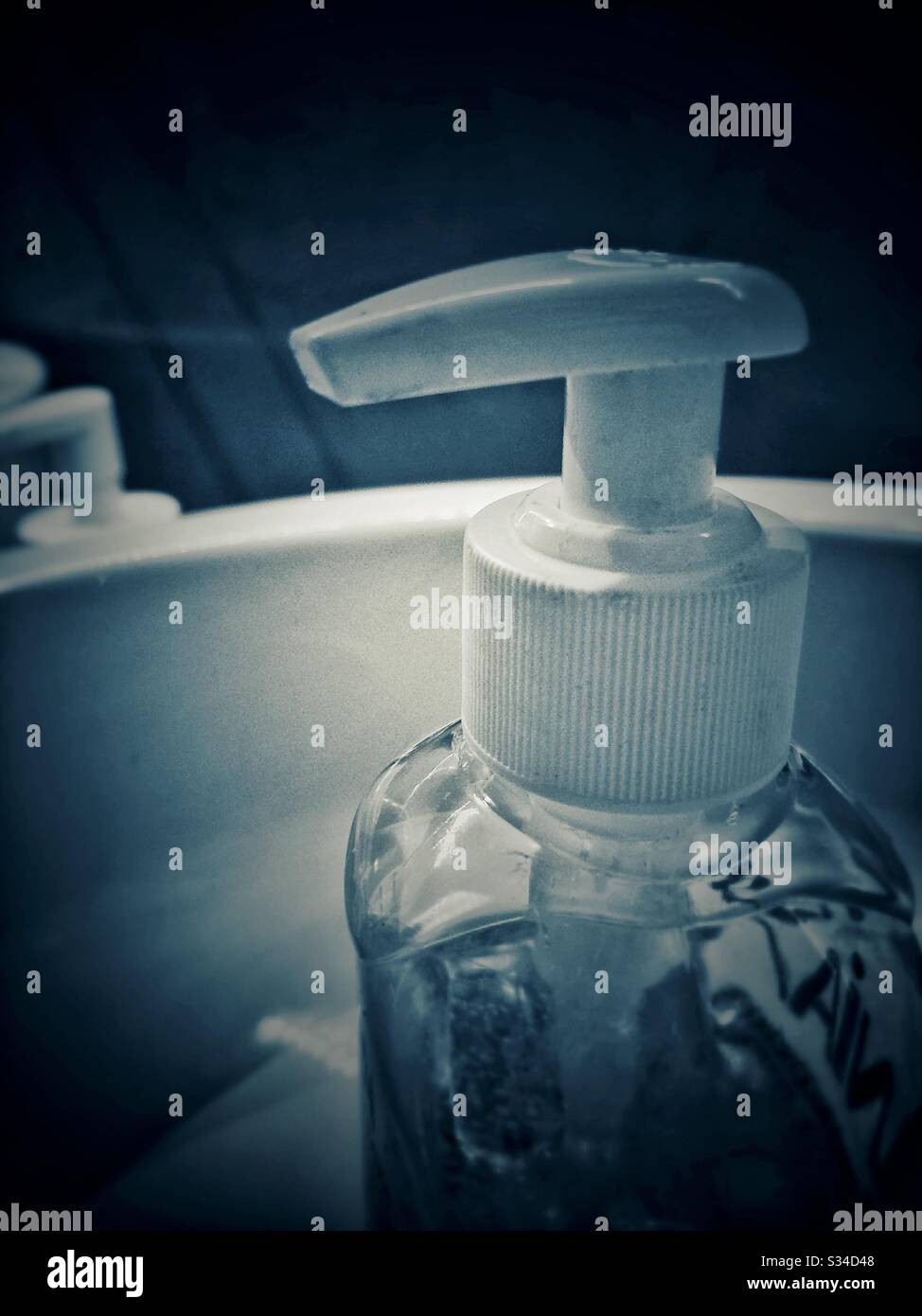 Alcohol gel sanitizer liquid cleaning hands for prevent corona virus covid-19 - Smartphone Captured Stock Image