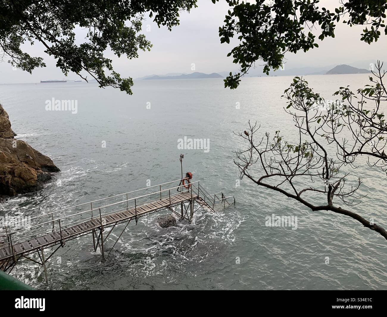 Pier, dock, wharf, sea, ocean, swimming shed, sai wan swimming shed Stock Photo