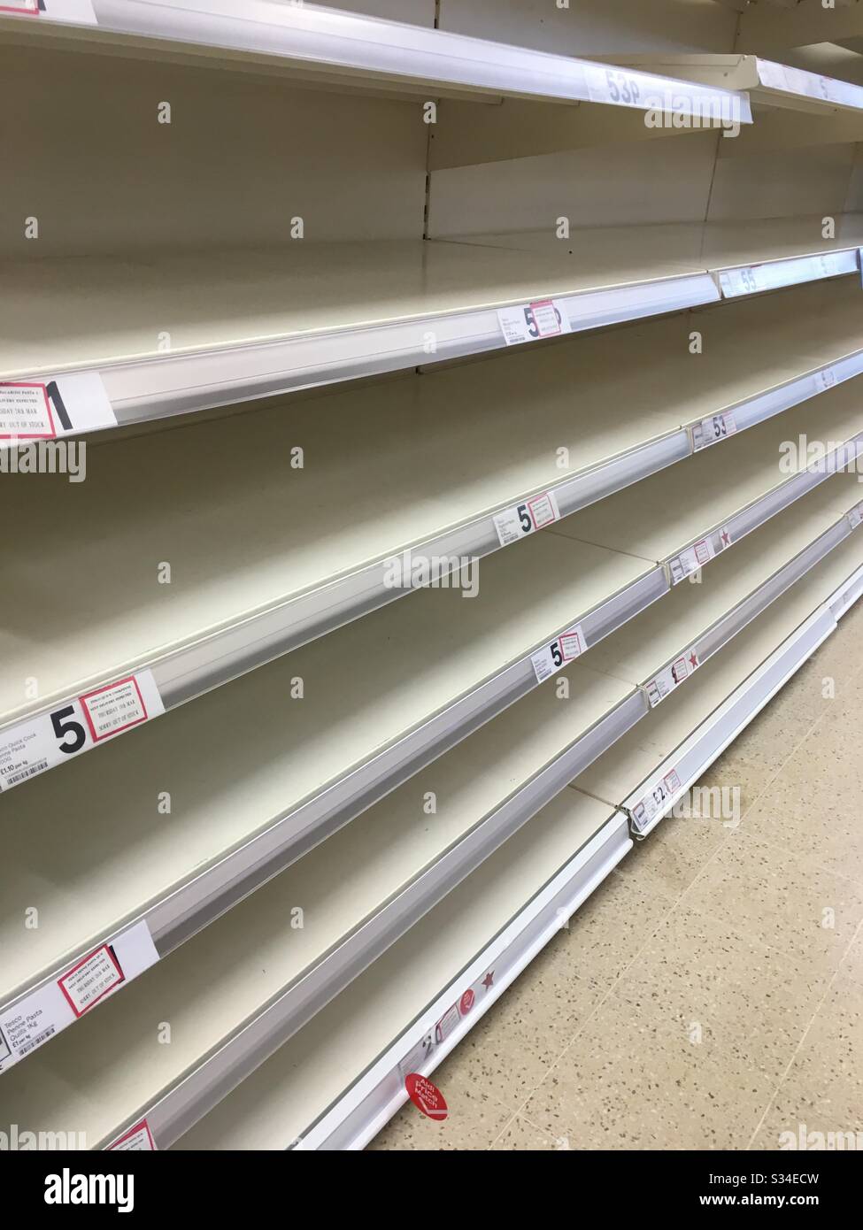 Supermarket Empty Shelves Stock Photo Alamy