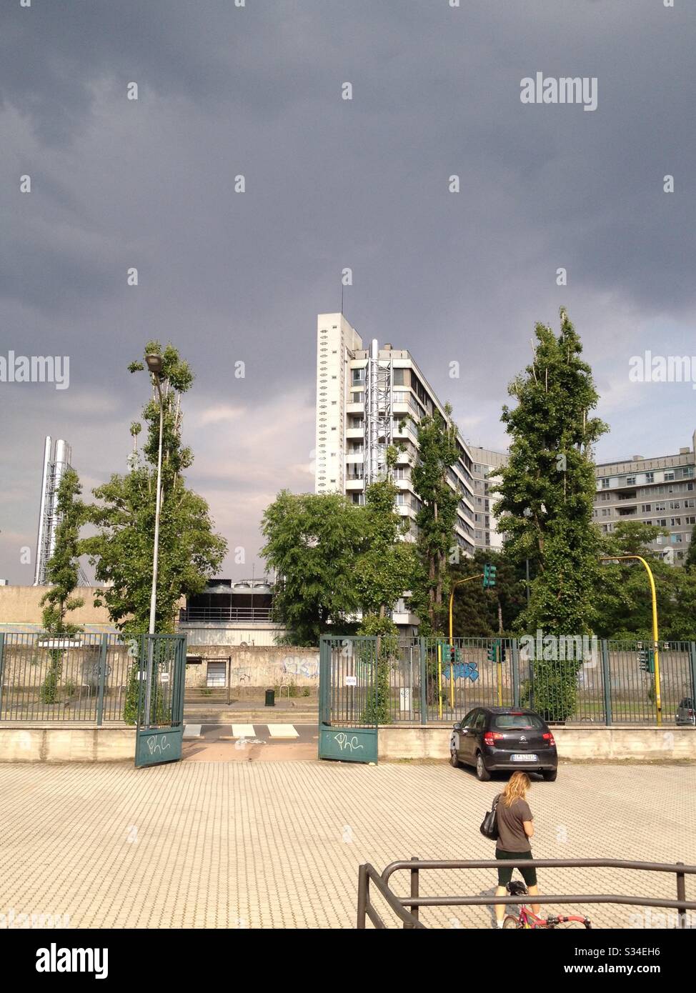 San Carlo Hospital in Milan, Italy, 2018 - Smartphone Captured Stock Image