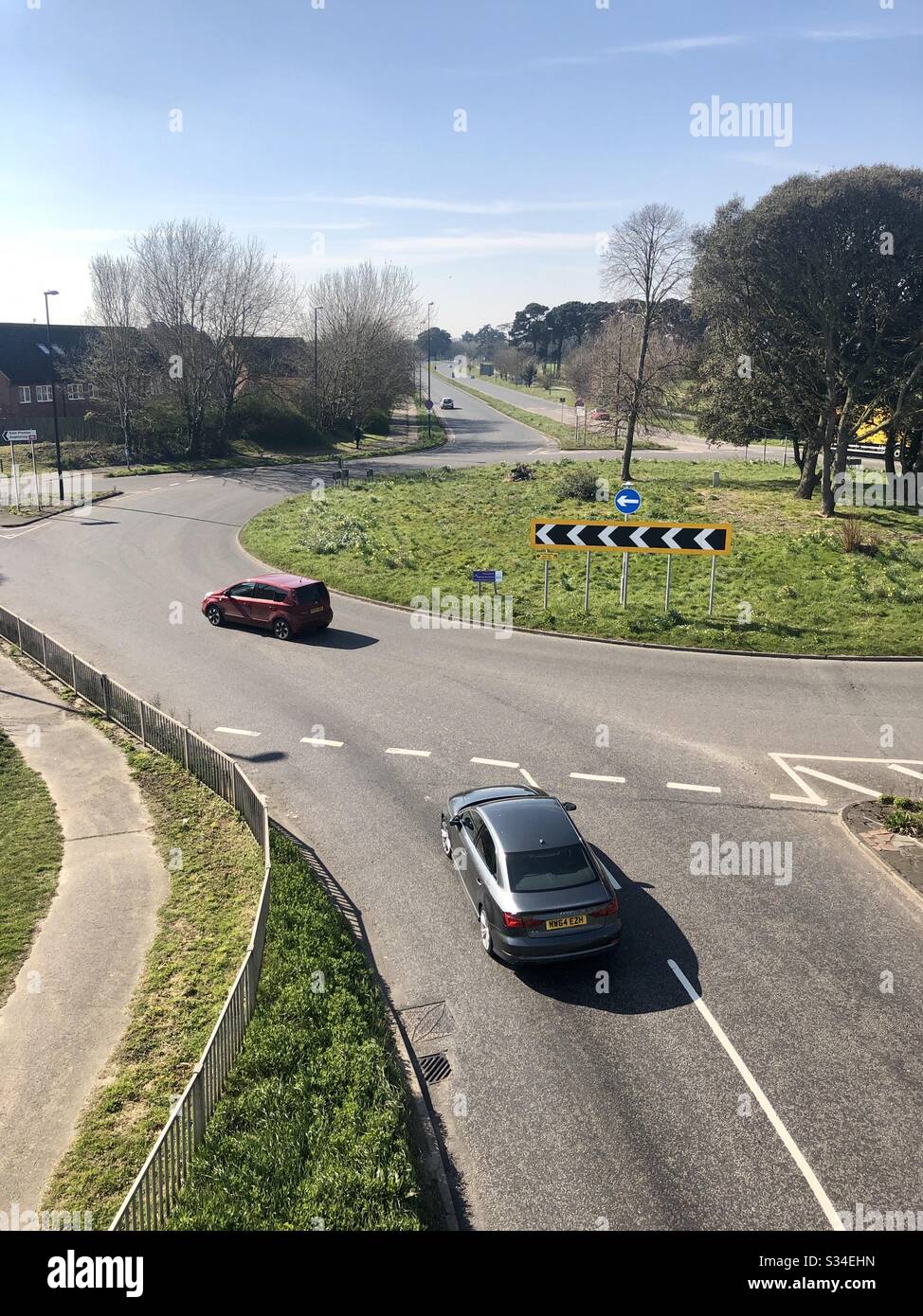 A259 between Angmering and East Preston in West Sussex. At lunchtime during lockdown - Smartphone Captured Stock Image