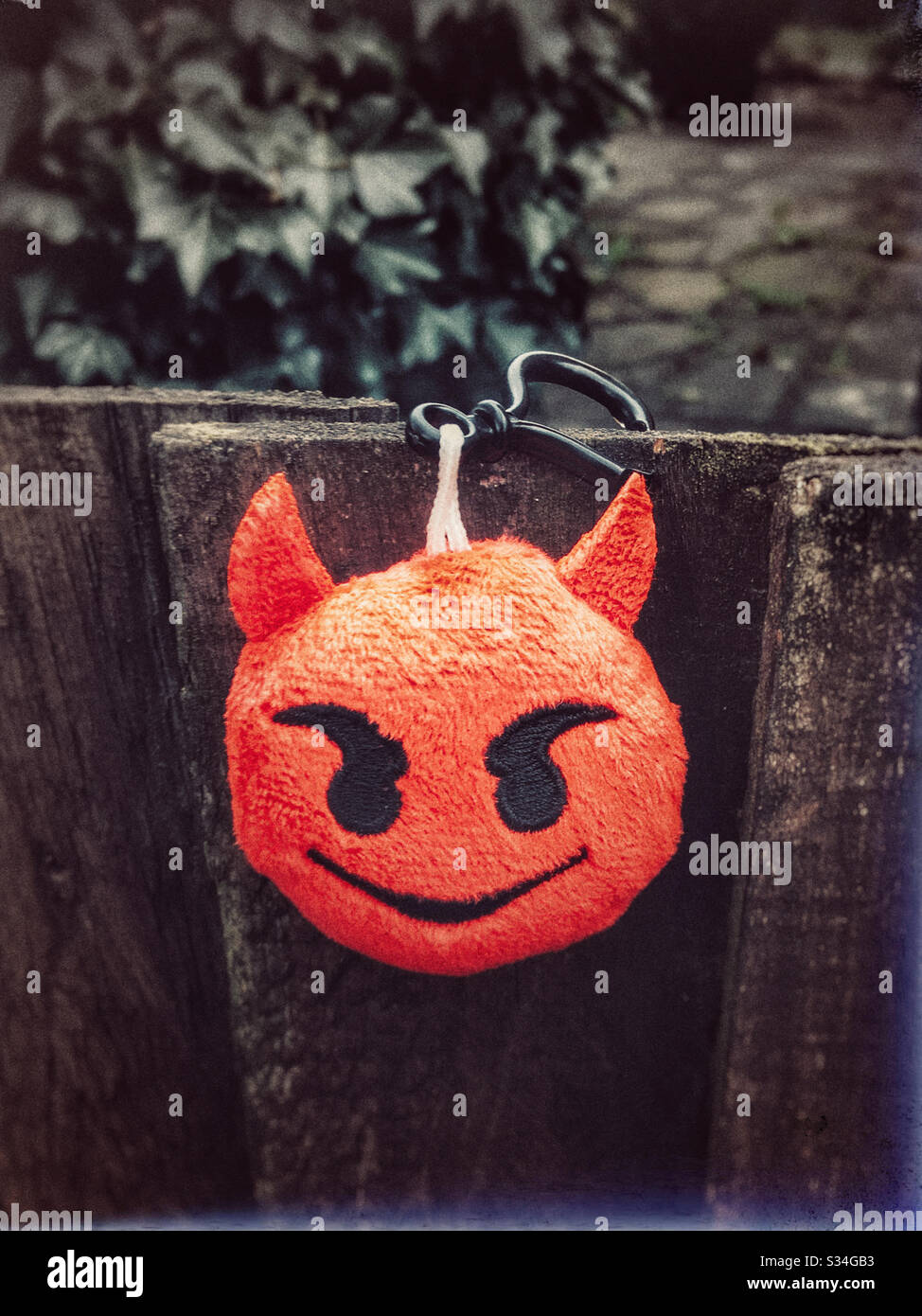 Lost property left on a fence - do not touch. - Smartphone Captured Stock Image
