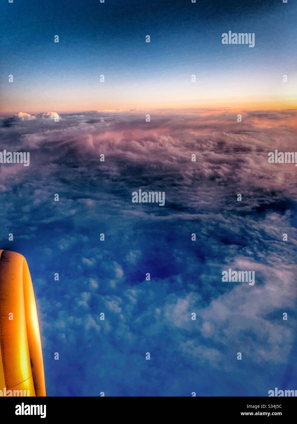 Flying over clouds. Stock Photo