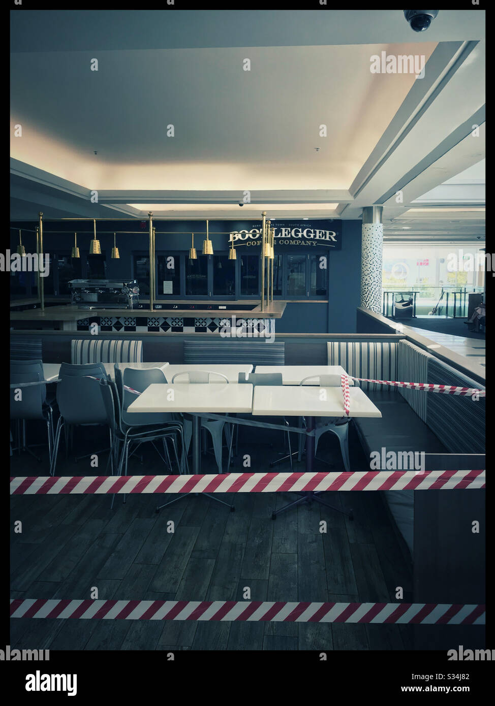 Empty restaurants in Cape Town,South Africa, due to lockdown during covid-19 crisis. - Smartphone Captured Stock Image
