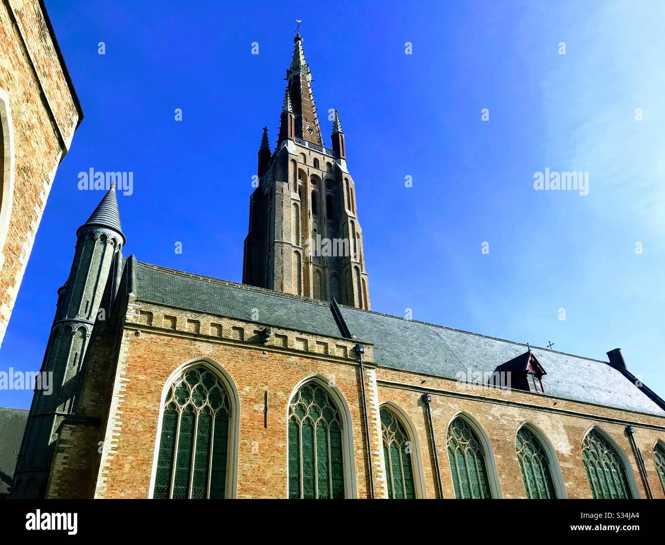 Church in Bruges Belgium - Smartphone Captured Stock Image