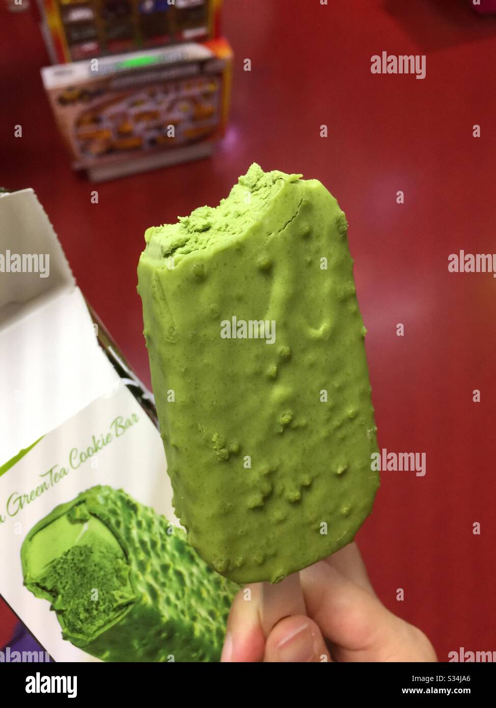 Green tea ice cream Stock Photo Alamy