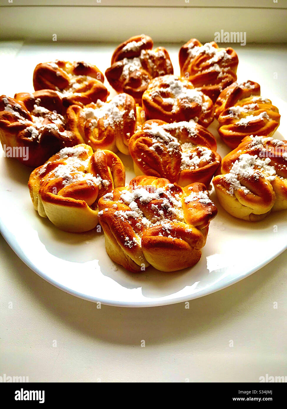 Delicious cookies with white sugar - Smartphone Captured Stock Image