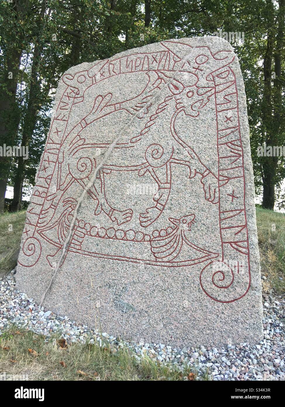 Tullstorp Runestone colour - Smartphone Captured Stock Image