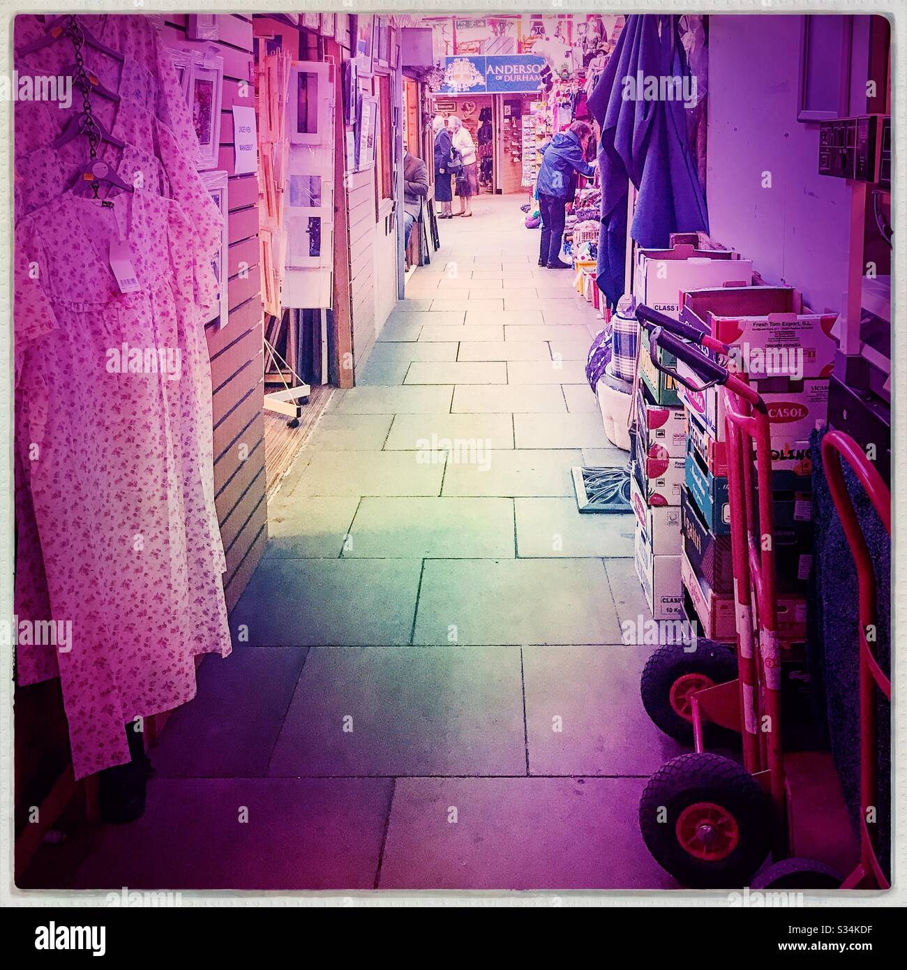 Architecture of Durham City, North East England. People at the indoor