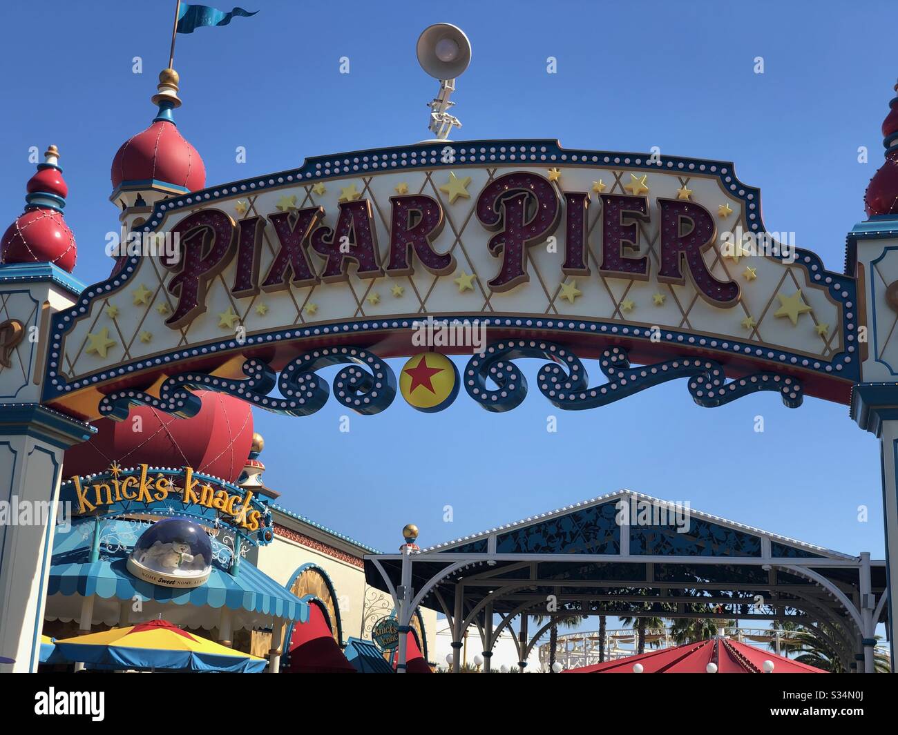 Pixar Pier Disneyland California Adventure Park Stock Photo