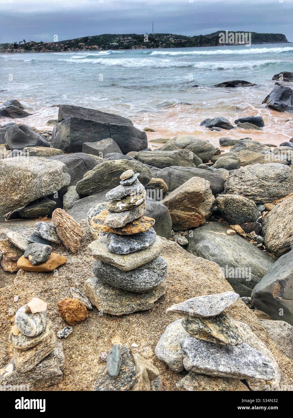 Rocky shoreline in Buzios, Brazil. Stock Photo