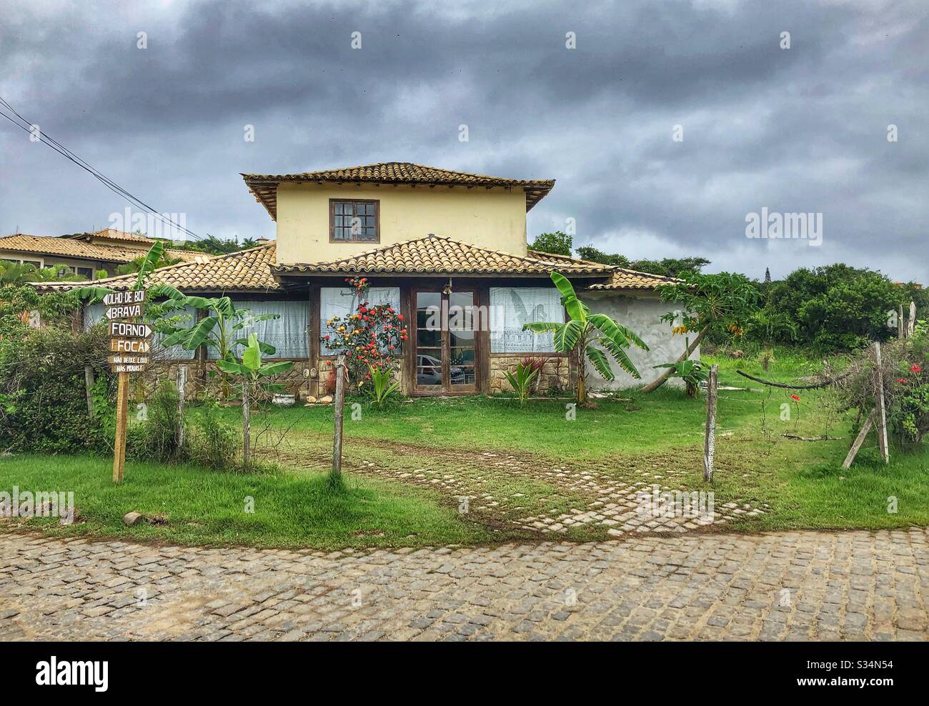 A quiet neighbourhood in Buzios, Brazil. - Smartphone Captured Stock Image