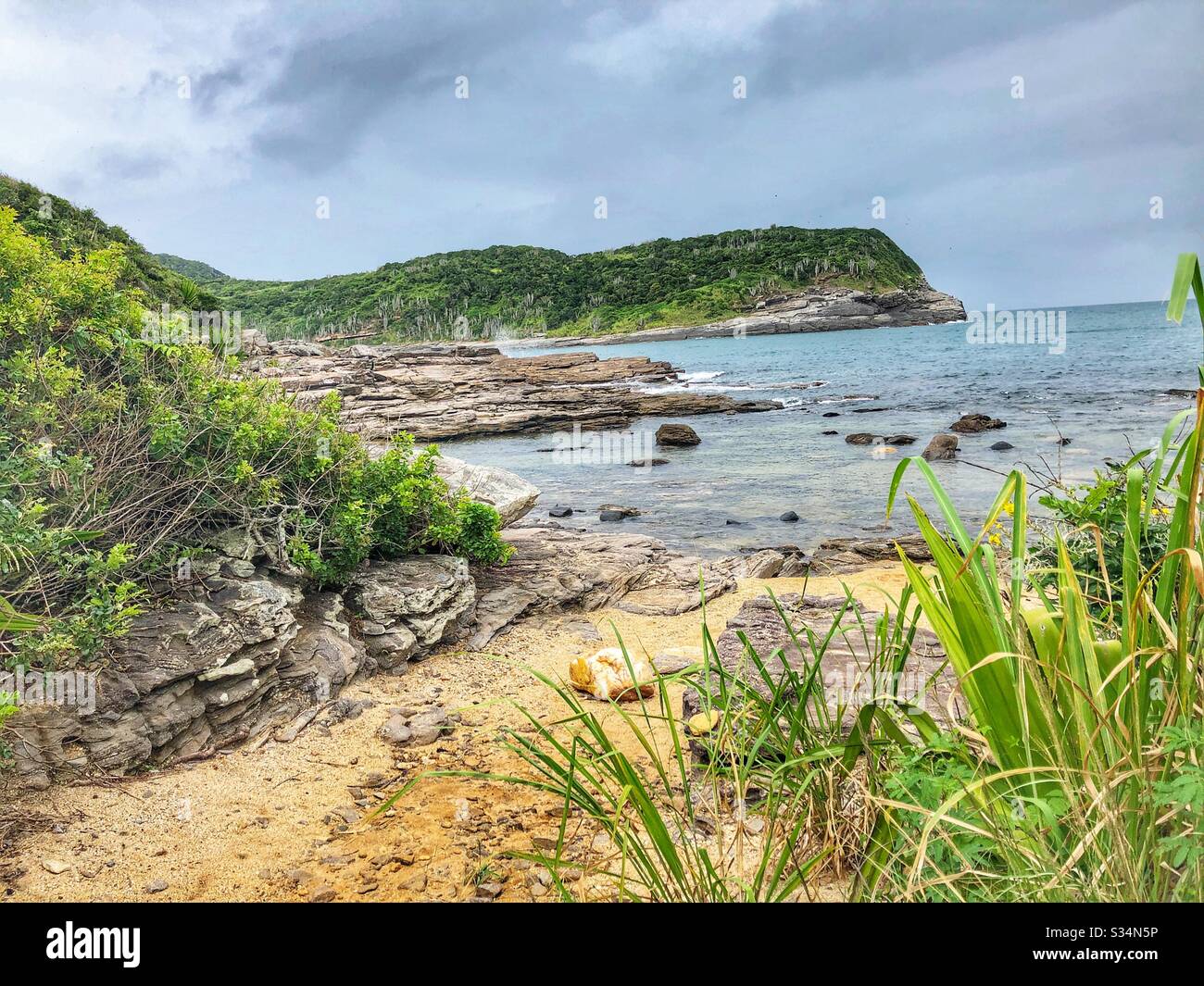 Rocky shoreline. - Smartphone Captured Stock Image