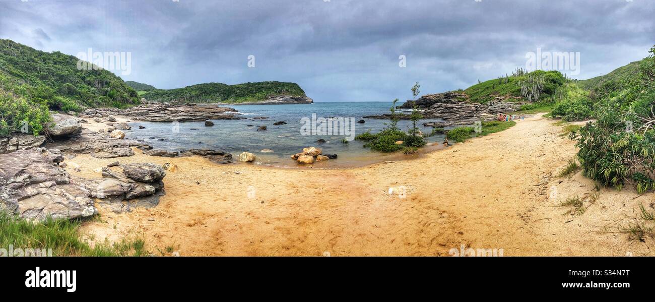 Panoramic view of a beach in Buzios, Brazil. Stock Photo
