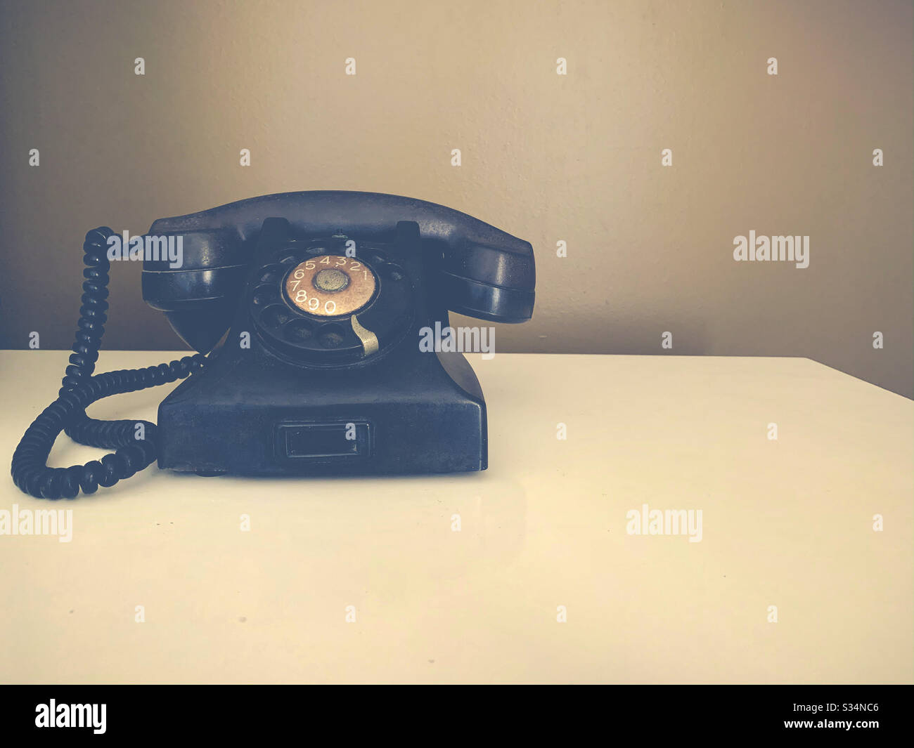 Analog telephone with copy space Stock Photo