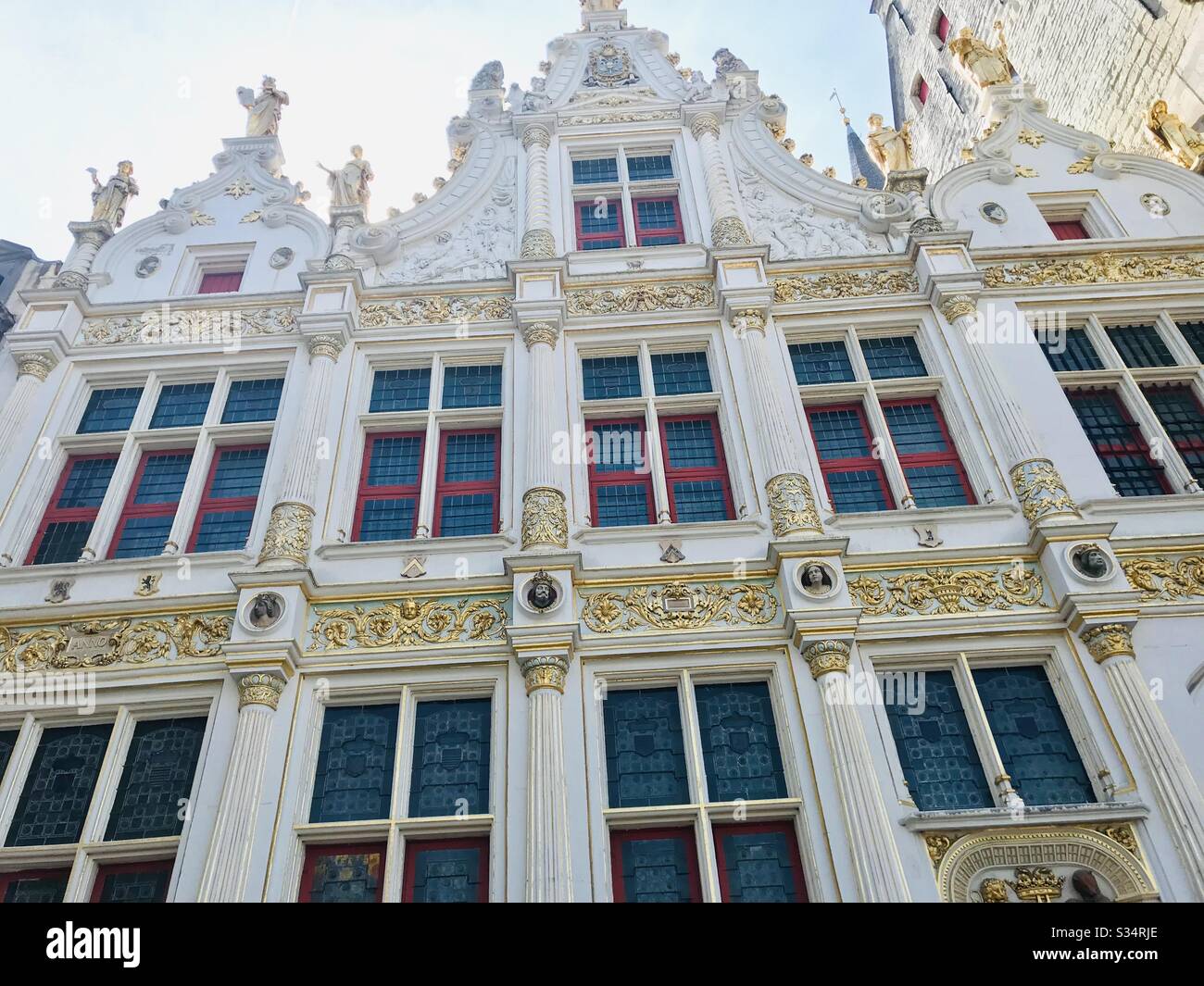 Ornate building in Bruges Stock Photo