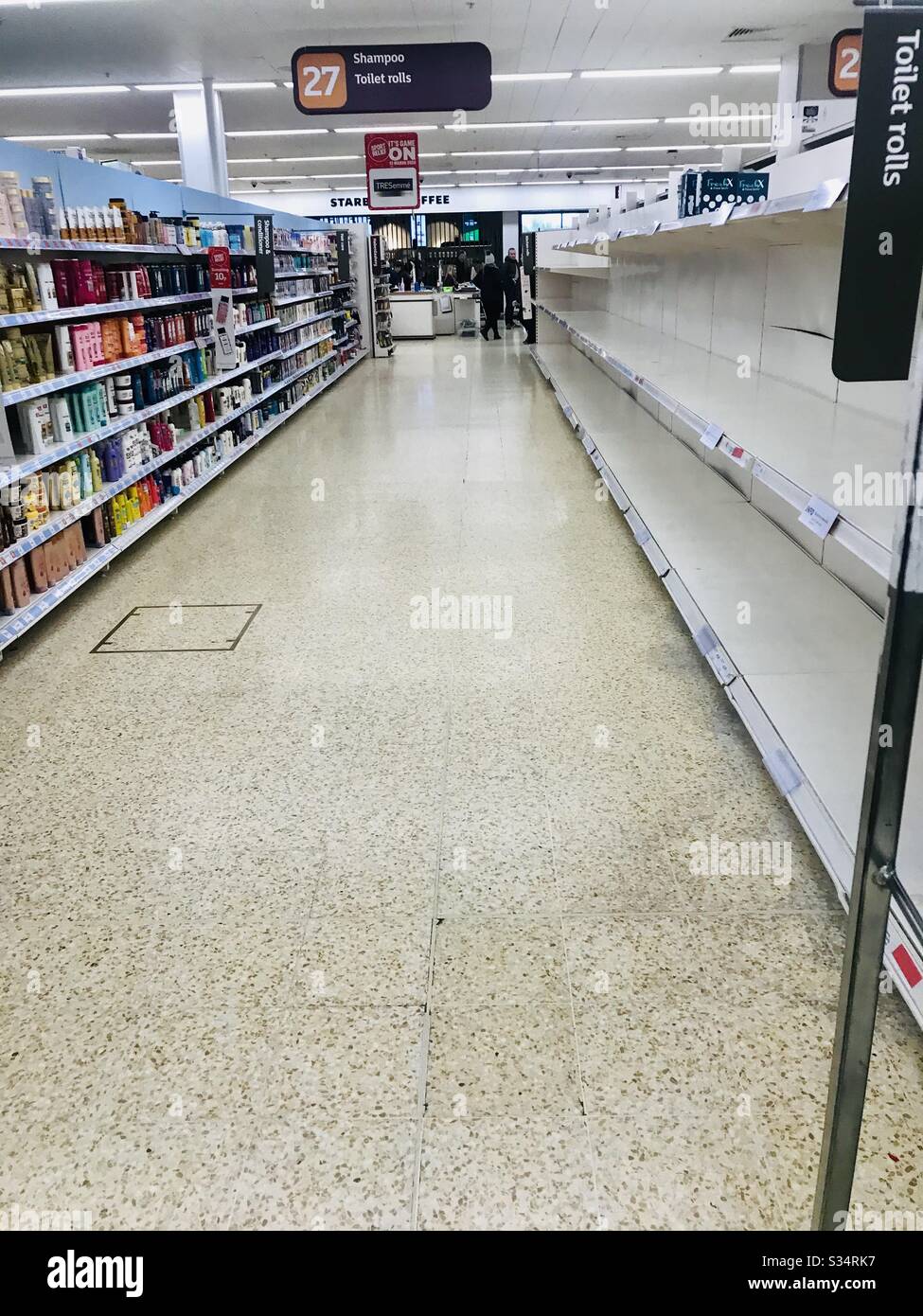 Empty supermarket shelves Stock Photo Alamy