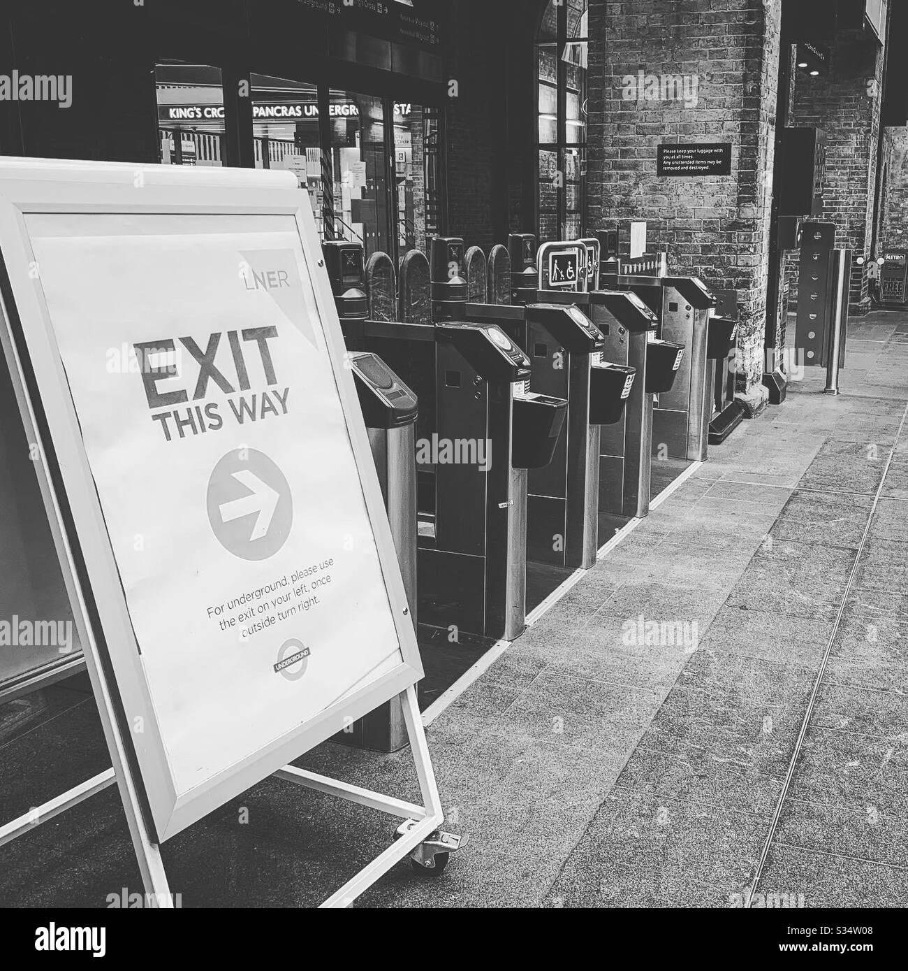 Lockdown at London Kings Cross. - Smartphone Captured Stock Image