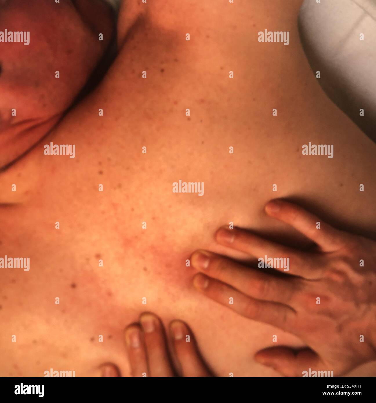 Man getting gentle massage Stock Photo