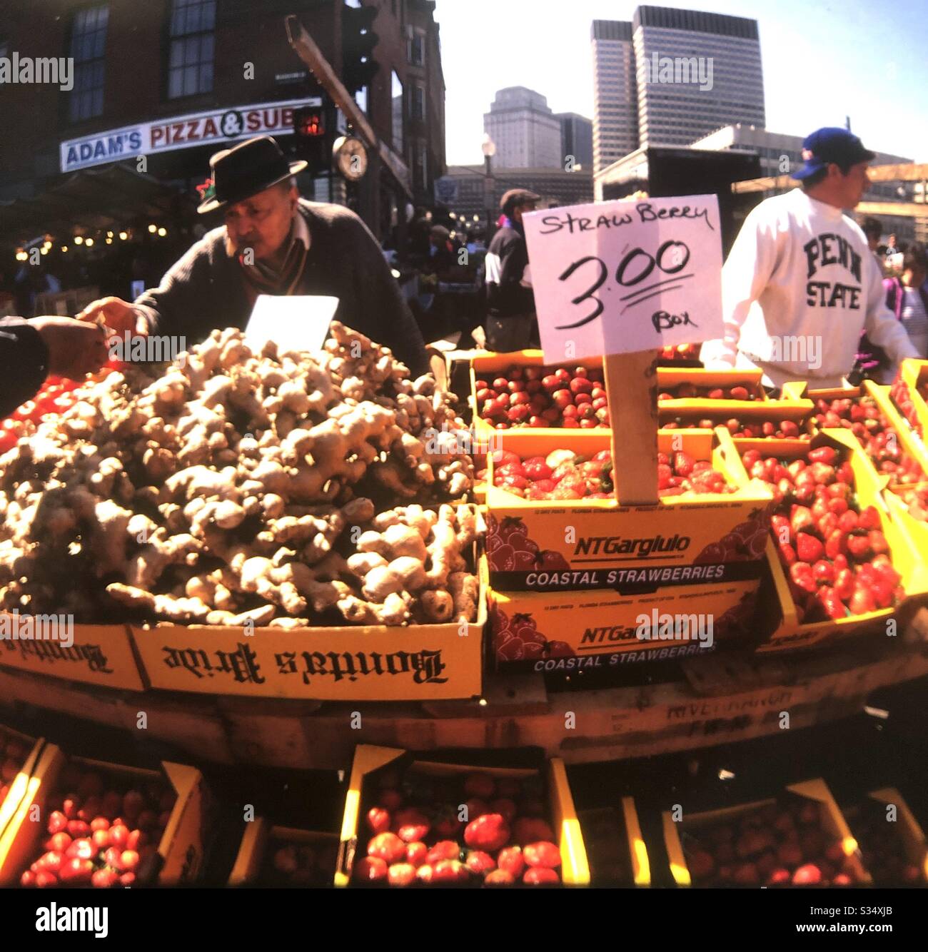 Boston Haymarket fruit and vegetable market Stock Photo Alamy