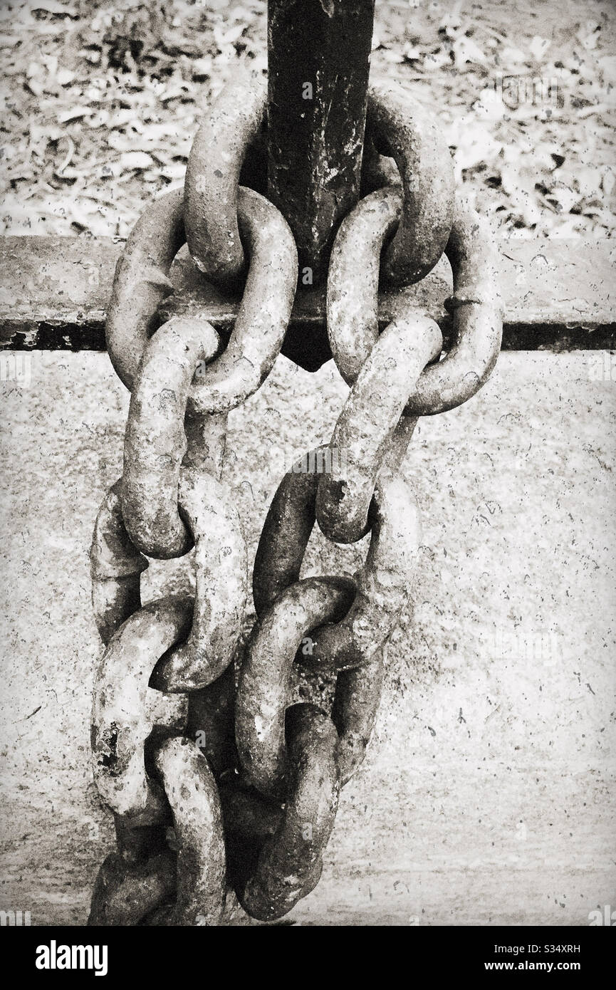 Close up of Thick Chain Link Stock Photo