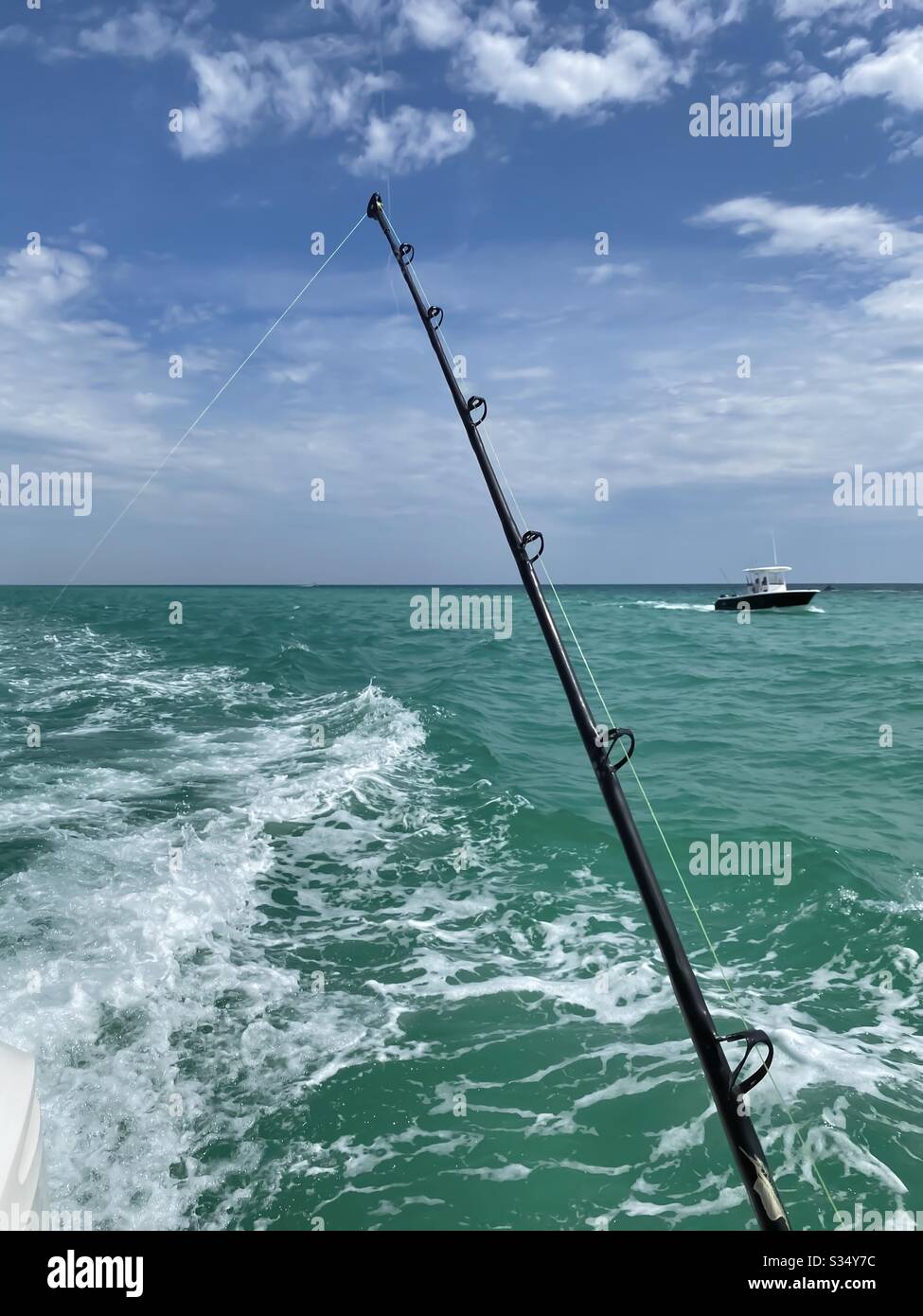 Deep sea fishing on the Gulf of Mexico - Smartphone Captured Stock Image