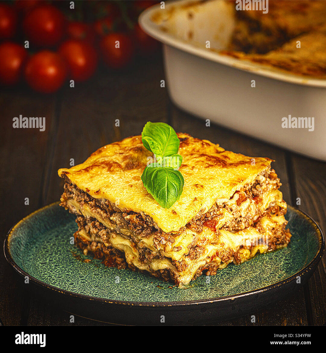 Lasagne traditional Italian food Stock Photo Alamy